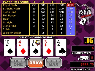 Bonus Poker Deluxe - Video Poker Online