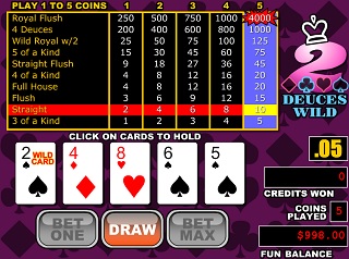 Deuces Wild - Video Poker Online