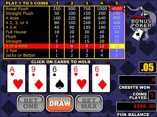 Double Bonus Poker - Video Poker Online